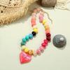 Chunky Beaded Choker, Colorful Acrylic Beads Necklace, Heart Pendant Choker for Women Summer Beach Vacation Jewelry