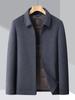 Men's Double-Sided Cashmere Down Coat - Winter Casual Wool Jacket for Middle-Aged Dads