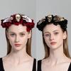 Skull Headband Halloween Tiaras And Crowns Halo Flower Headband Day of The Dead Headband Rose Flower Crown Hairband