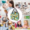 Pineapples Insulated Lunch Bag with Front Pocket Reusable Cooler Tote Bag with Zipper Use for Camping Hiking Picnic Beach Travel