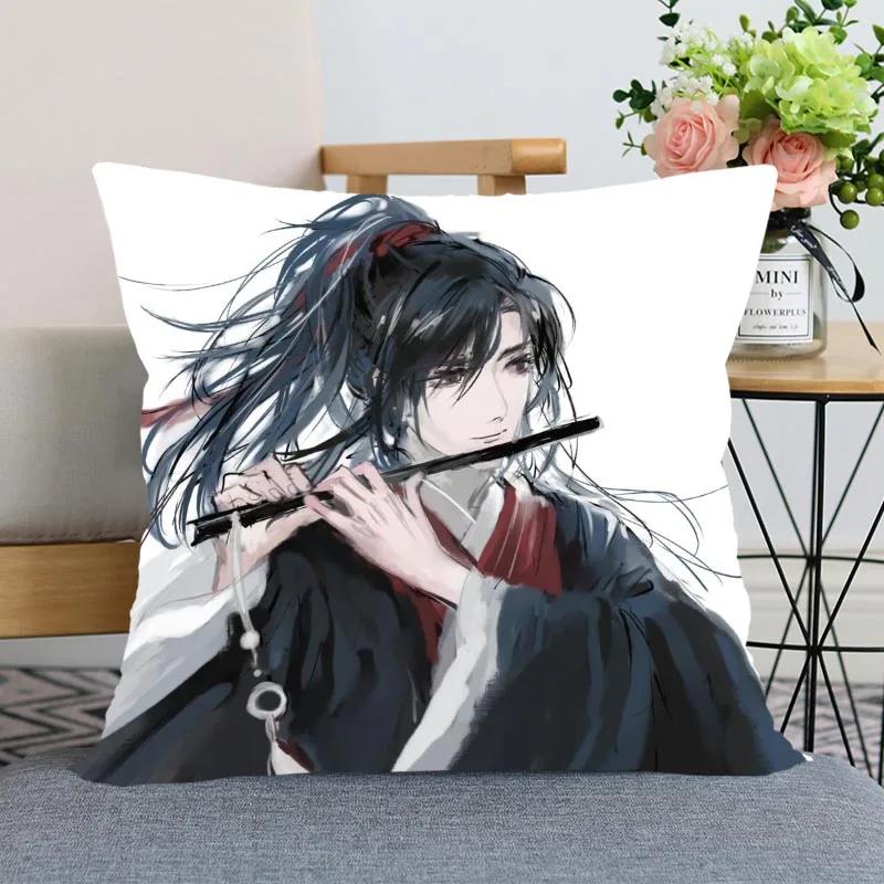 New Arrival Mo Dao Zu Shi Pillow Cover Bedroom Home Office Decorative Pillowcase Square Zipper Pillow Cases Satin Soft No Fade