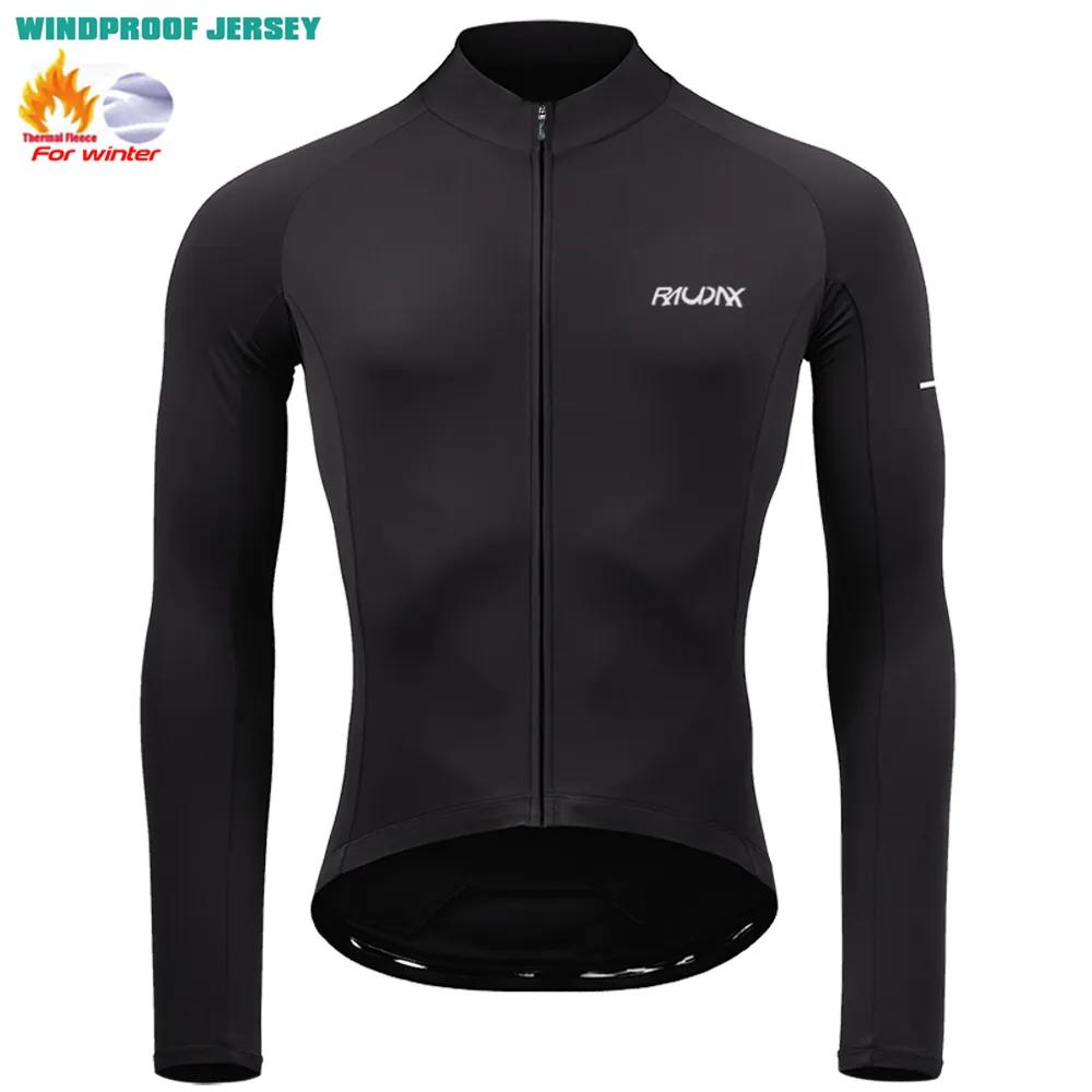 RAUDAX 2024 Man's Winter Cycling Clothing Long Sleeves Thermal Fleece Cycling Jersey Set Outdoor Keep Warm Road Bike Sportswear