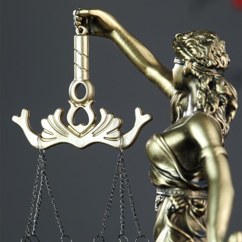 Escultura Diosa de la Justicia Dama de la Ley Vendada Figura de Resina Mujer de la Equidad Estatua con Balanza para Decoración de Abogados Regalo