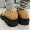 Small Leather Shoes Women's Platform Height Increase 2025 New Spring and Autumn Fashion Big Head Lace-up Retro British Style Loafer Single Shoes
