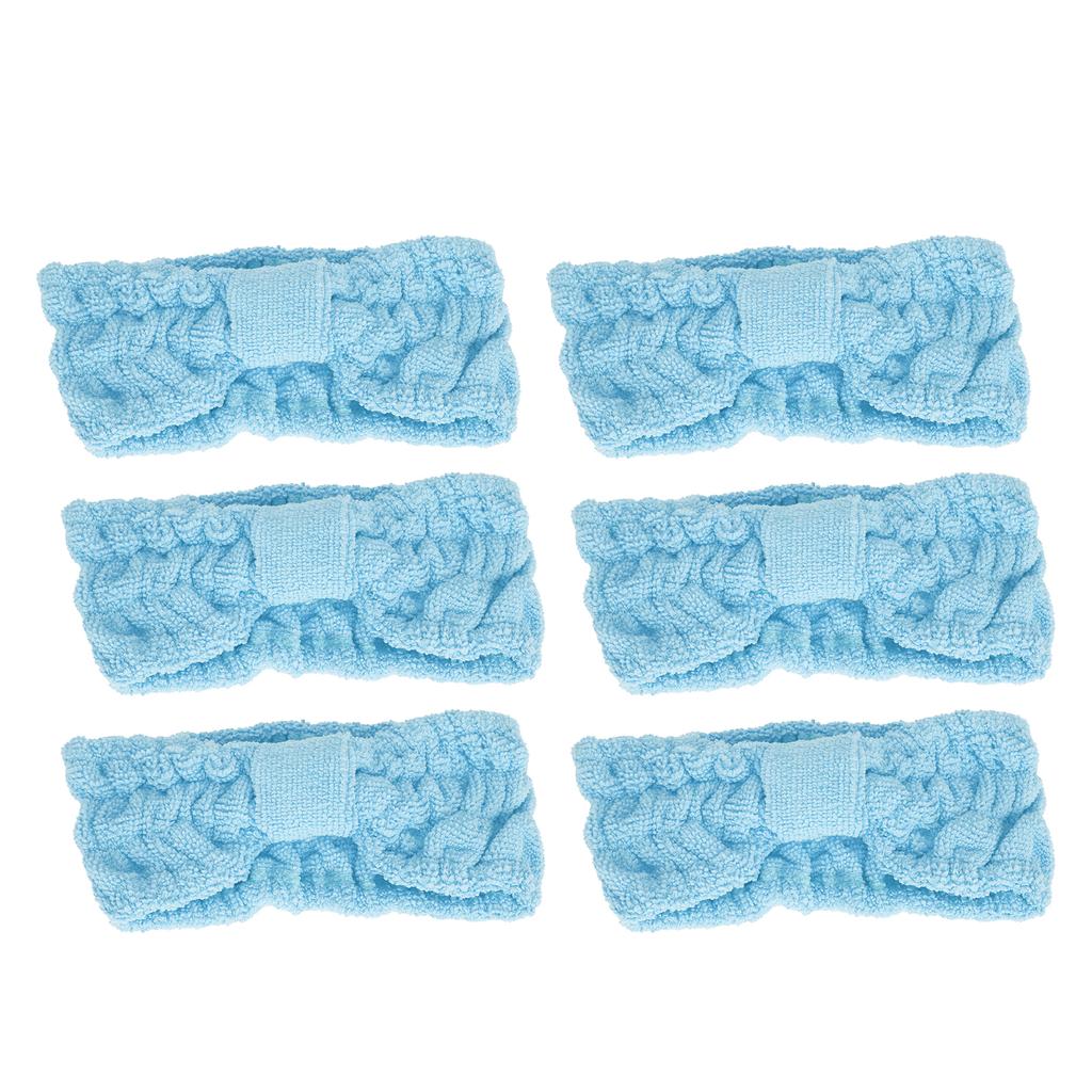 6PCS Microfiber Hdbands Soft Elastic Bowknot Hair Bands for Makeup Face Washing Sports Supplies