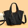 High Quality Soft Pu Leather Shoulder Hand Bags for Women Mother Handbags Color Contrast Crossbody Bag Small Casual Tote 2 Strap