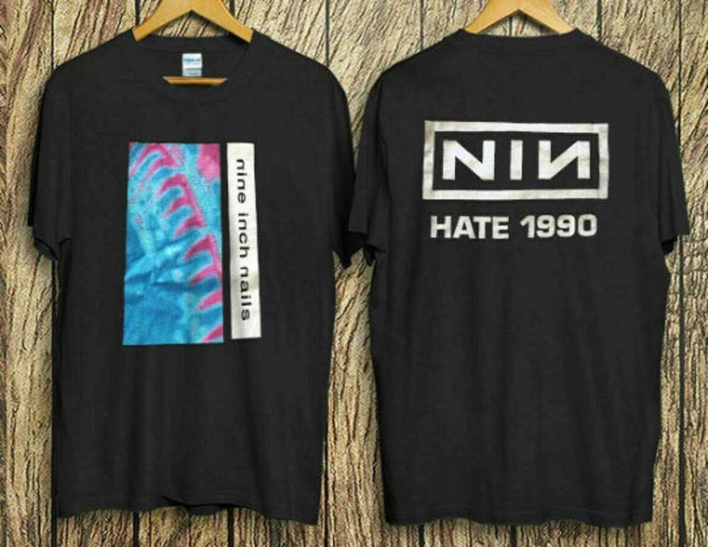 Vintage Nine-Inch Nails Hate-1990 Band Rock Trent T Shirt, Gift for Friend Unisex T-Shirt S