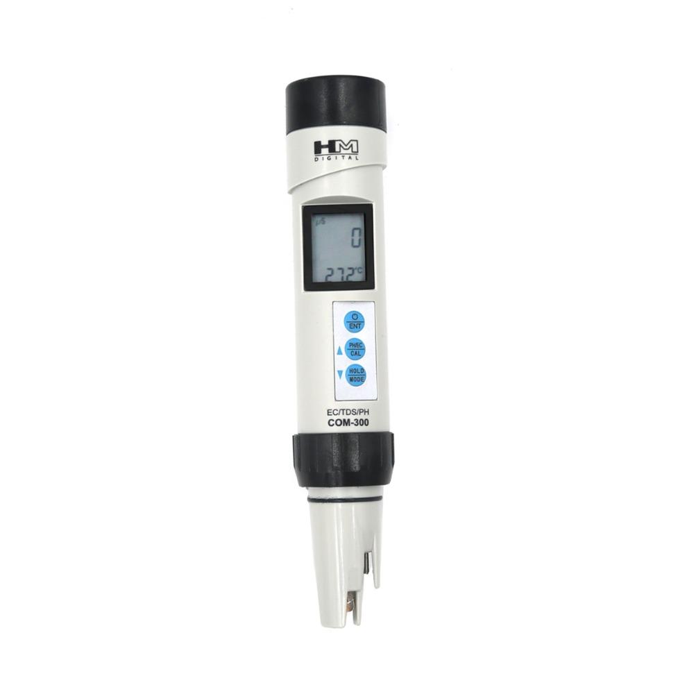 

Тестер якості води HM COM-300 EC TDS PH 4 в 1 pH-метр PH-200 Водонепроникний ORP-тестер З АТС, калібруванням та функцією утримання даних