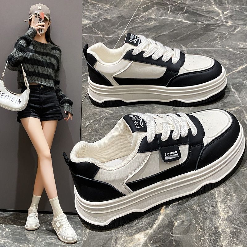 

Popular little white shoes women s spring and autumn 2025 new shoes versatile thick baseplate shoes heightening ins sports shoes 35