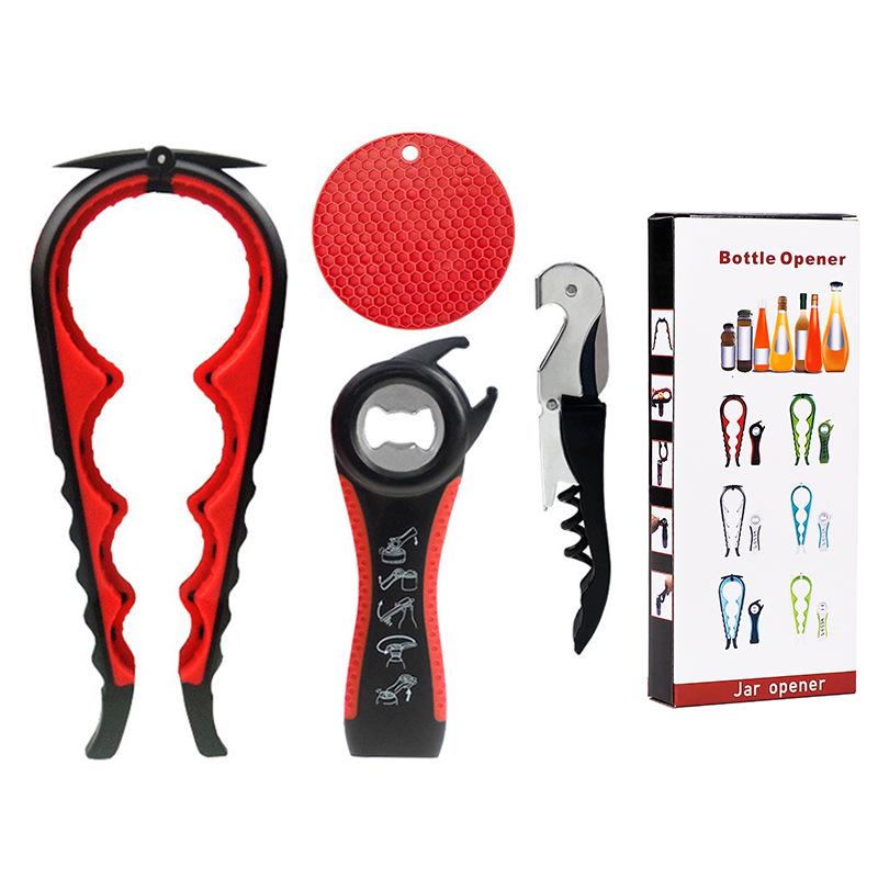 Multi-Tool Kitchen Set: Can Opener, 5-in-1 Beer Opener, 4-in-1 Bottle Opener, Twist-Off Lid Opener