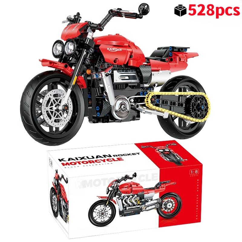 

Non-Toxic New 1:8 Technical Motorcycle Model Building Blocks Kit Moc Creative Construction Bricks Toys For Kids Christmas Birthday Gifts with box