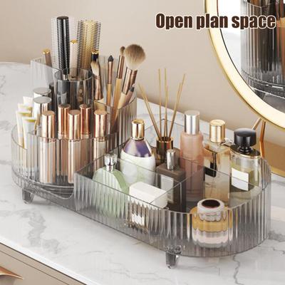 Make-up-Organizer-Aufbewahrungsregal mit 9 Fächern, großes Fassungsvermögen, transparent, um 360 Grad drehbar, Aufbewahrungshalter für Kosmetikregal