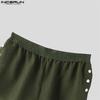 INCERUN Uomo Donna Vita Elastica Spacchi Laterali Bottoni Sport Casual Pantaloncini Hot