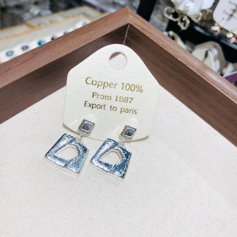 Vintage Matte Irregular Geometric Earrings for Women Blue Geometry Autumn Ear Accessory