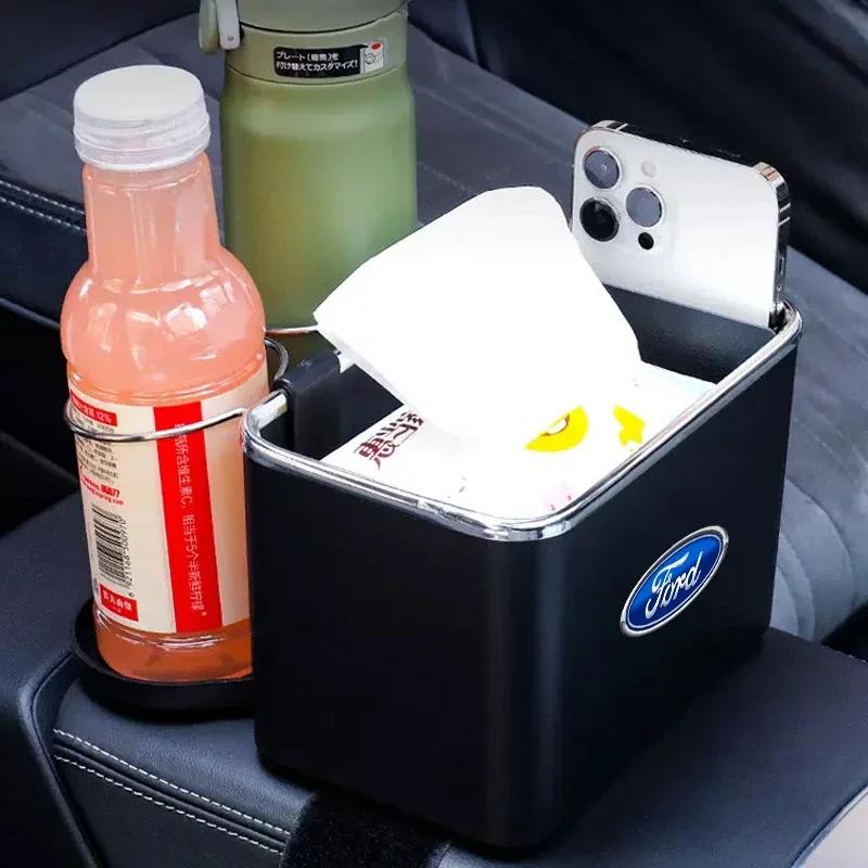 Car Center Console Arm Rest Box Cup Holder Tissue Box Organizer Box For Ford Raptor Fiesta Focus 2 3 4 Mondeo Ecosport Mustang