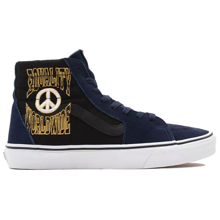 Vans Sk8 Neformální Vysoké Skate Boty Unisex Tenisky Modré Černé VN0A32QG9YJ