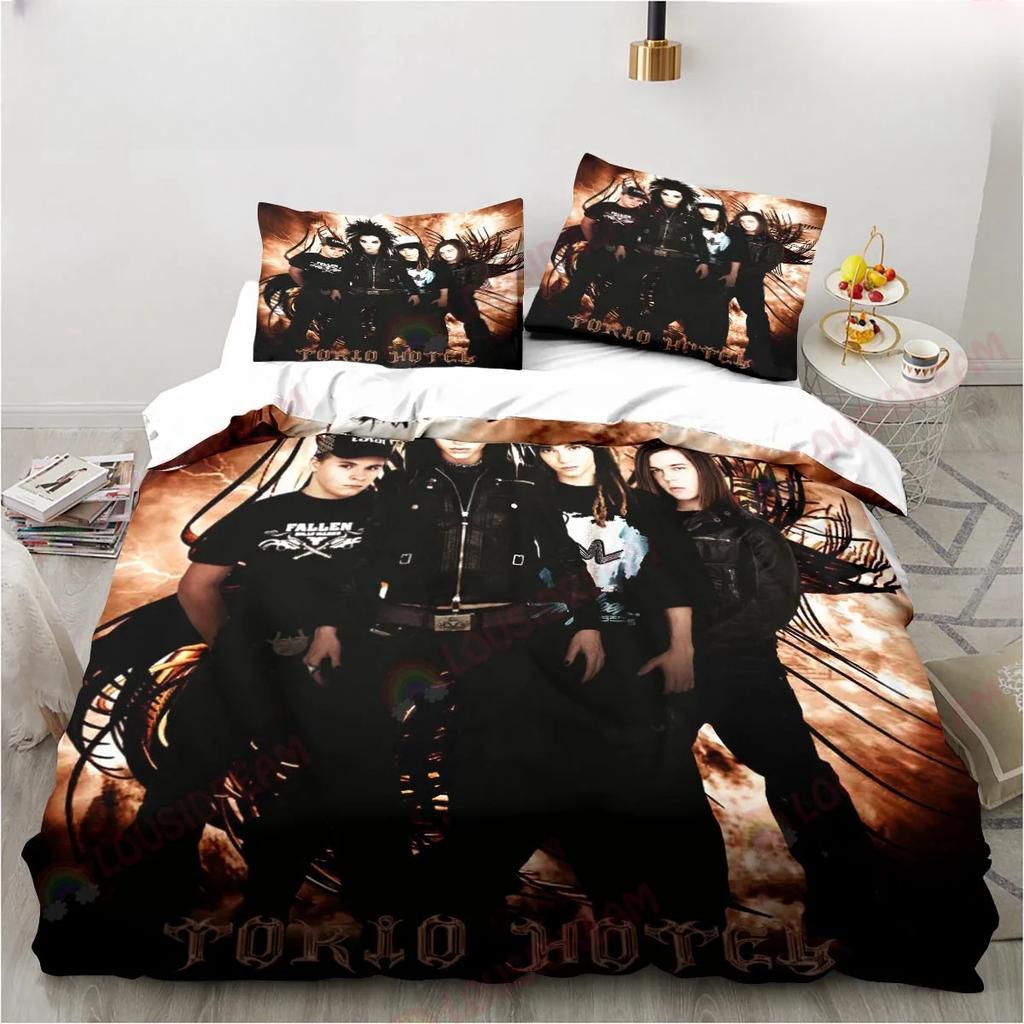 Set de lenjerie de pat pentru hotel Tokyo Set de lenjerie de pat cu banda excavator Pat dublu king-size Set de lenjerie de pat dublu pentru copii Set pilote din microfibră din poliester