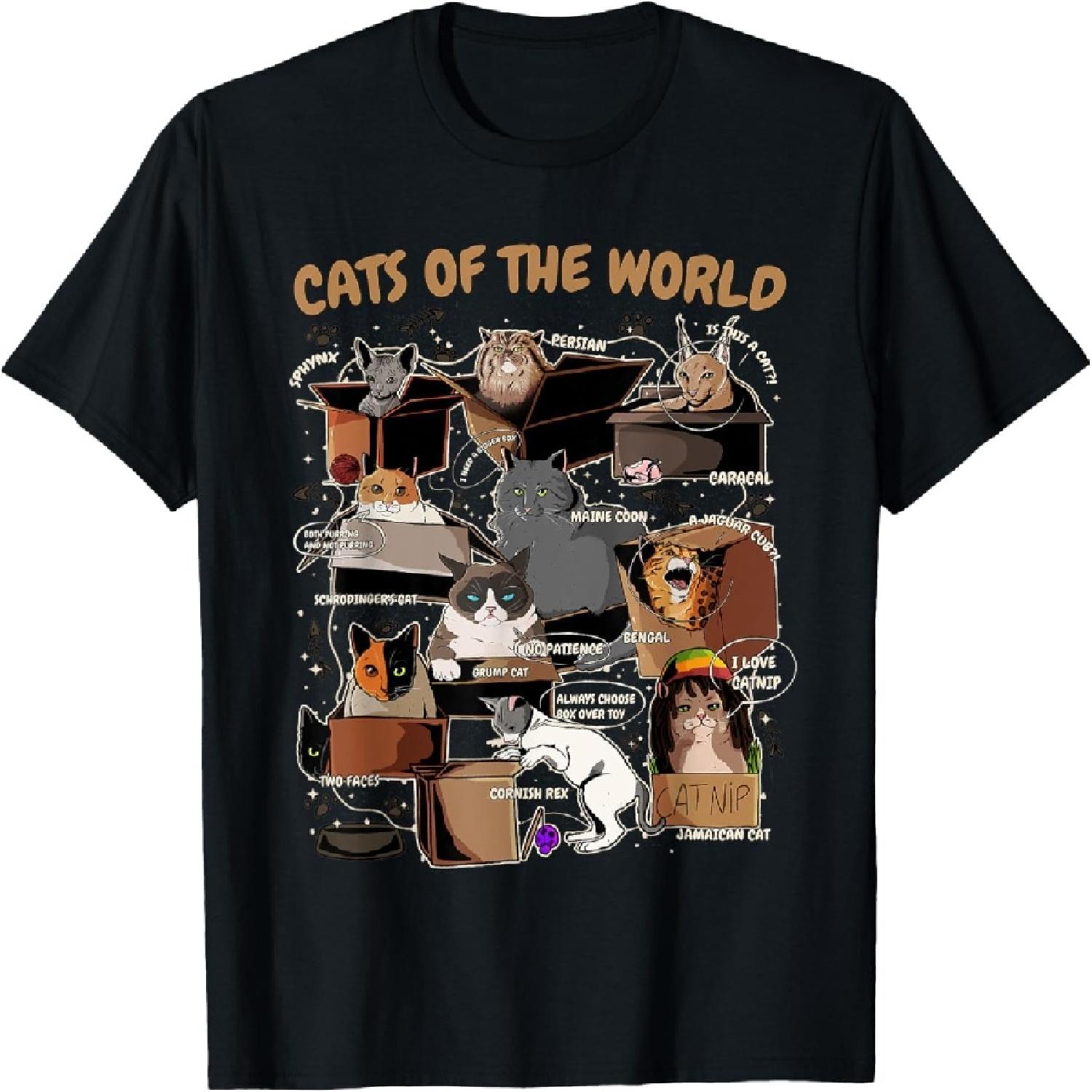 Funny Cat Meme Shirt for Cat Lover Cat Animals of the World T-Shirt XXXXXL разноцветный