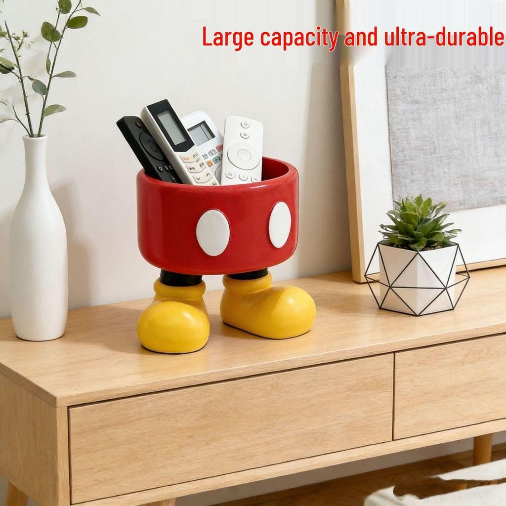 High Appearance Coffee Table with Remote, Key, and Mickey Figurine Desktop Storage