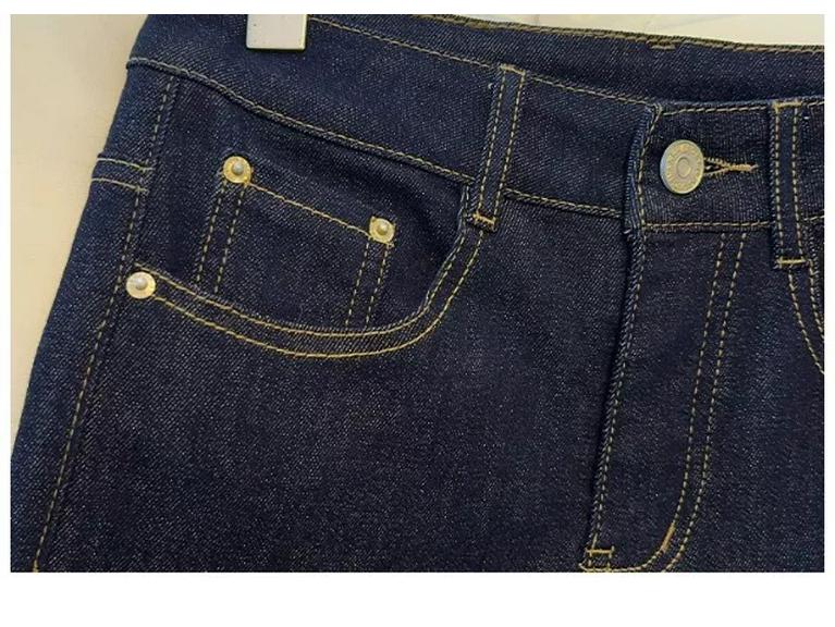 2025 Woodpecker Women's Narrow Leg Cropped Cigarette Jeans with Rolled Hem and Turn-Up Design