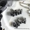 Dark Sweet Spicy Girl Style Chrome Hearts Black Bling Handmade Removable Nails