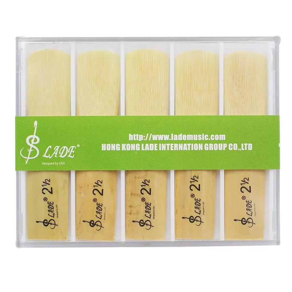 LADE Transparent Saxophone & Clarinet Reeds - Size 2.5 (Pack of 10)