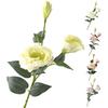3 Heads Artificial Flower Bouquet Faux Silk Eustoma Lisianthus Flower with Long Stem Fake Floral Arrangement for DIY Wedding Bouquet