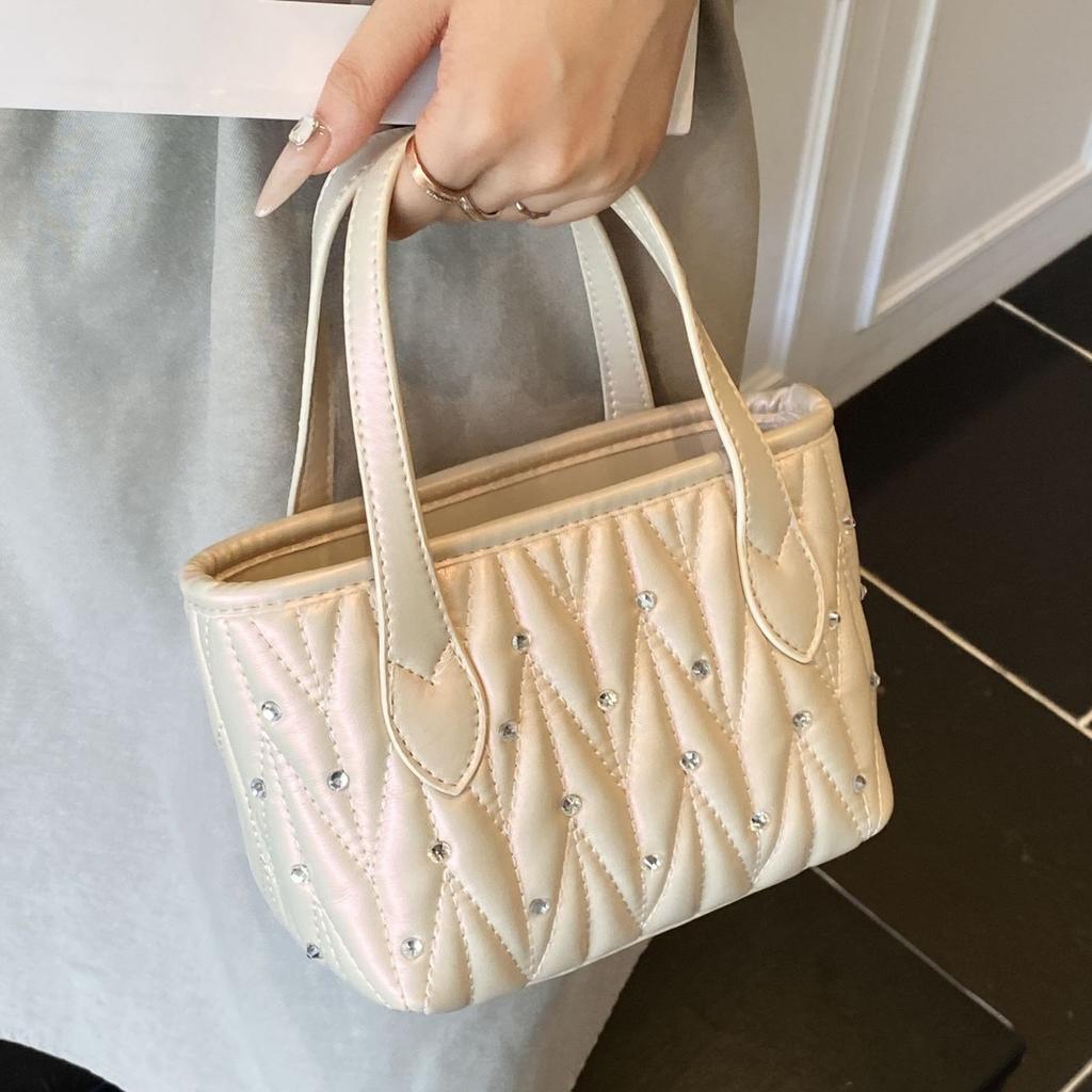 Xiaoxiangfeng Rhombus Handbag Women's 2025 New Trendy Fashion Bucket Bag Versatile Shoulder Bag Crossbody Bag