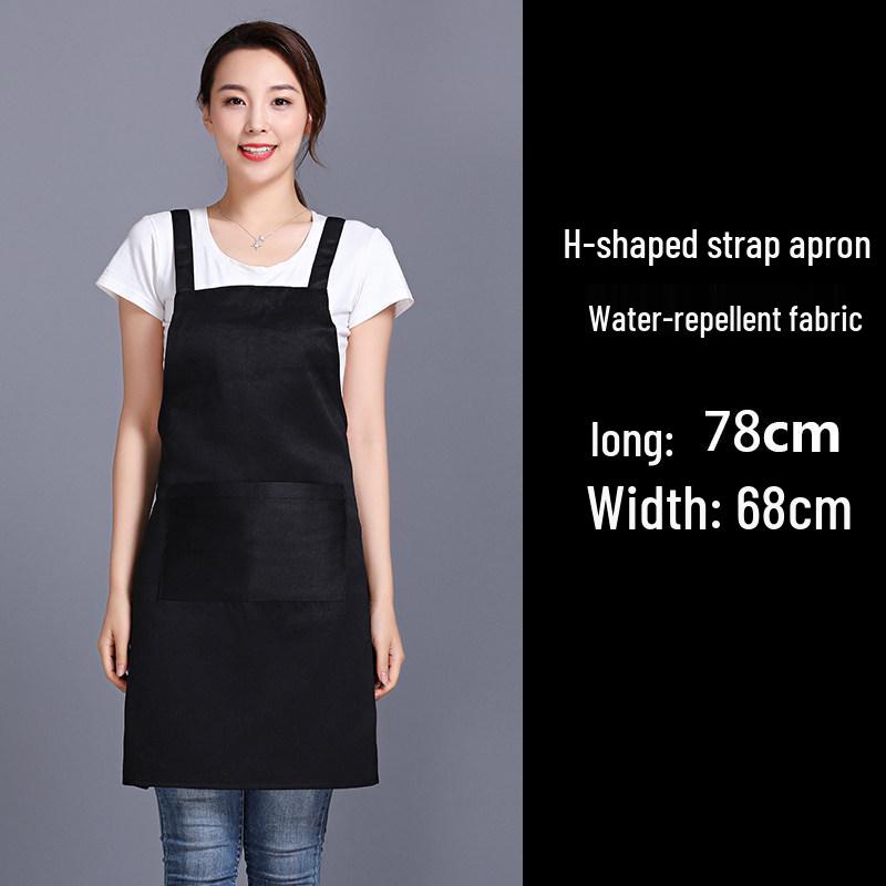 Waterproof Logo Printed Women's Catering Waist Apron - Oil-Proof for Kitchen & Supermarket.