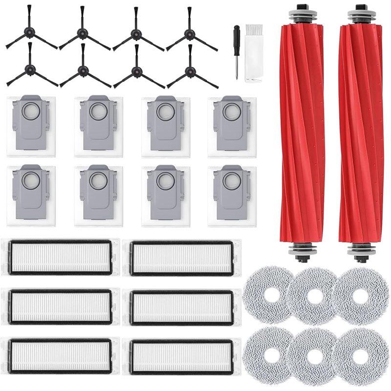 A02V-Q Revo Replacement Accessory Parts For Roborock Robot Vacuum- Main Brush, Side Brush, HEPA Filter, Mop Cloth, Dust Bag