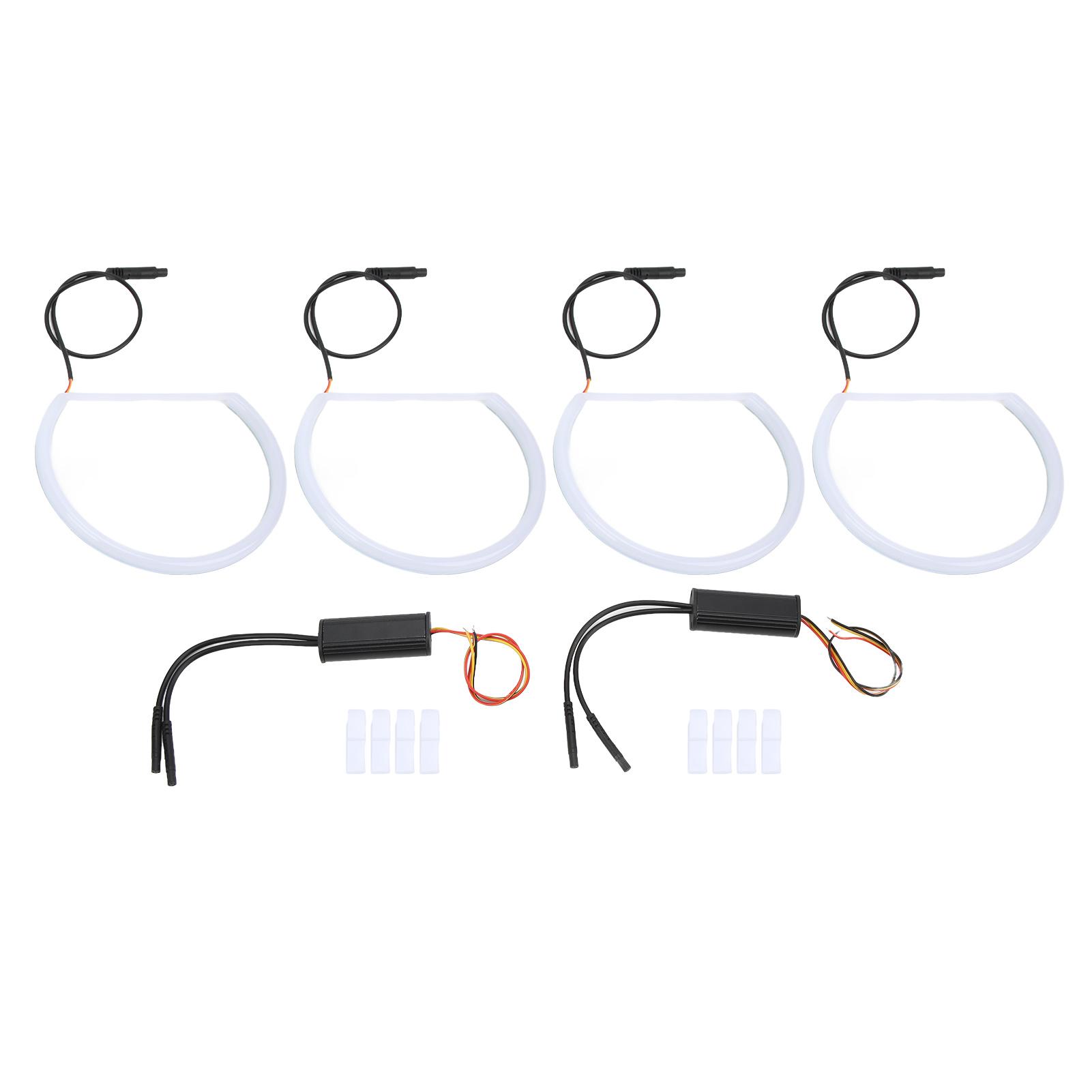 Kit Anelli Halo Angel Eyes LED Bianco Giallo Bicolore Sostituzione per Fari Serie 3 E46 E90 E91