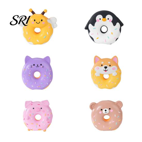 Interactive Dog Toy Donut Animal Latex Squeaky Chew Puppy Teething for Aggressive Chewers Fetch Play