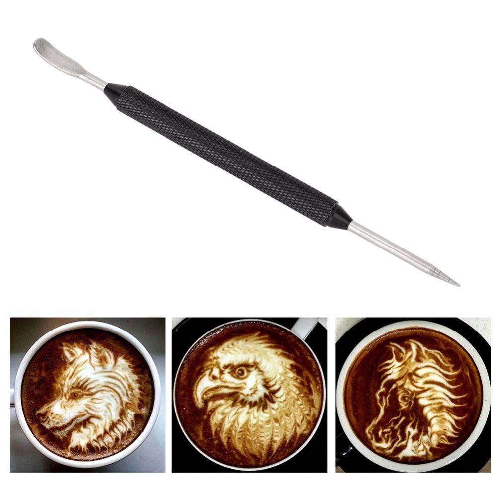 Stainless Steel Coffee Art Needle Black Frothing Needle Latte Art Pen  Decorating Milk Foam