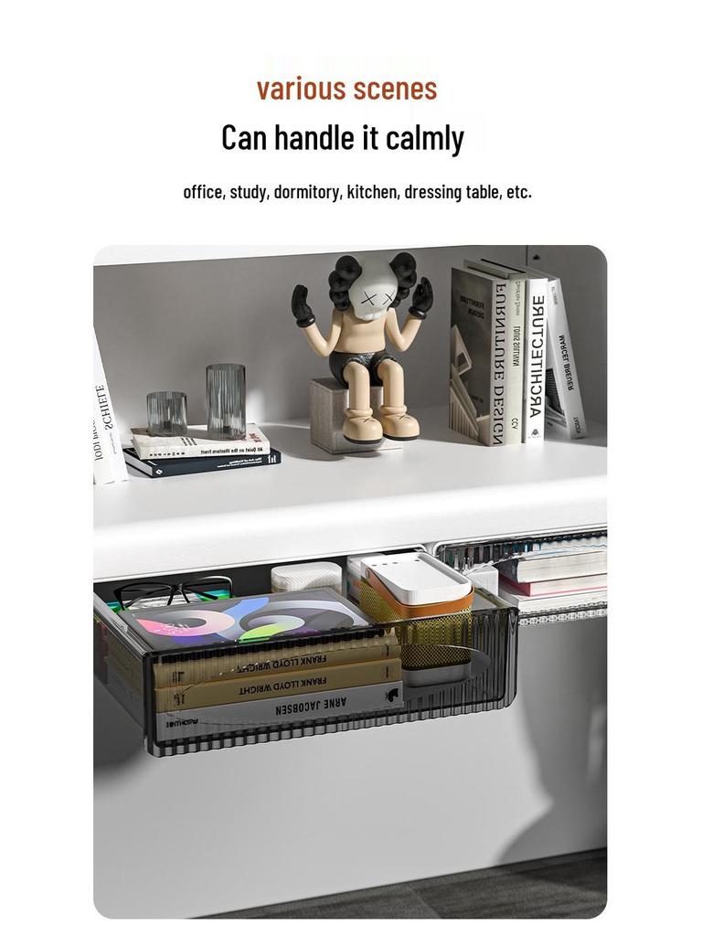 Under-Desk Invisible Stationery Drawer Organizer