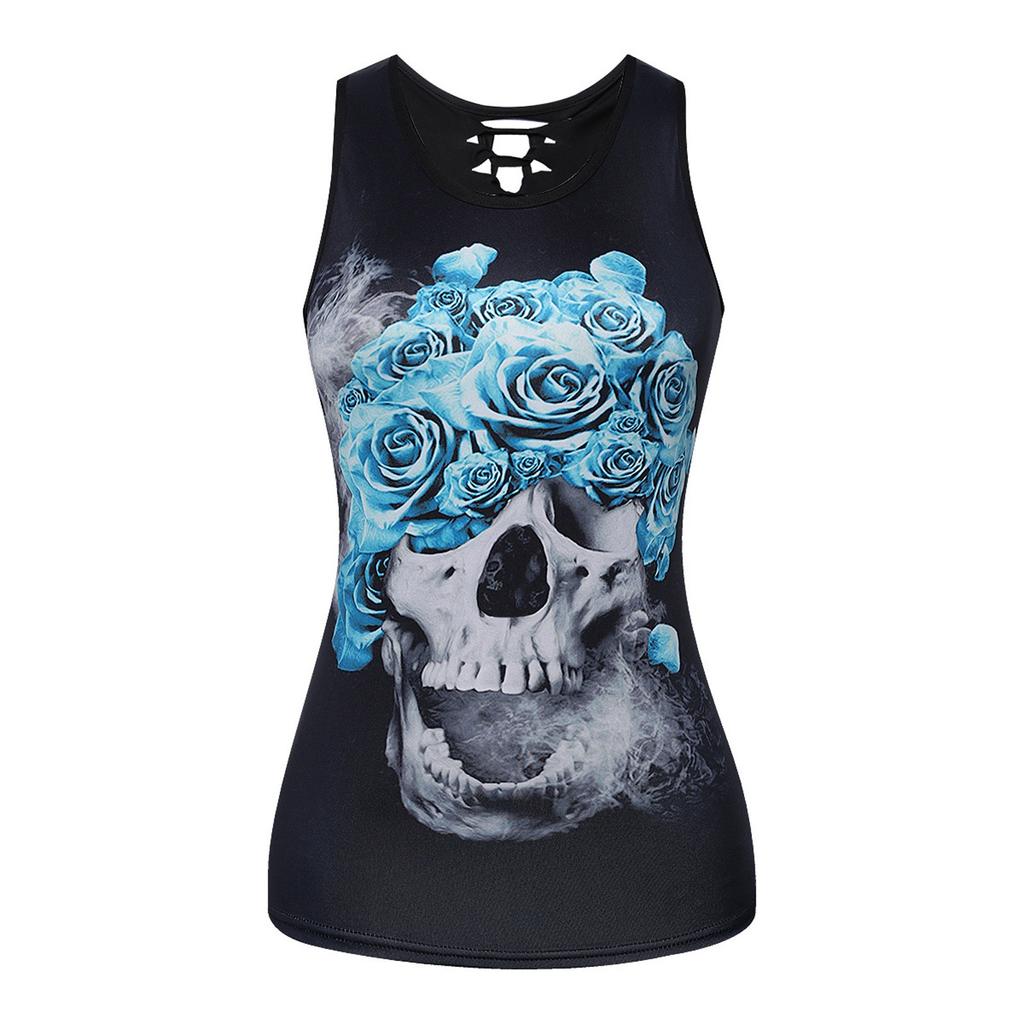 Chemises amples décontractées pour femmes, bretelles Spaghetti, sans manches, imprimé mignon, Camisole, débardeur