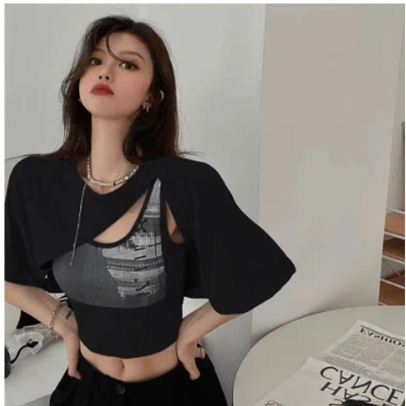 

Комплект из двух блузок Летний Сексуальный Джаз Джаз-танец Black (including inner wear) M