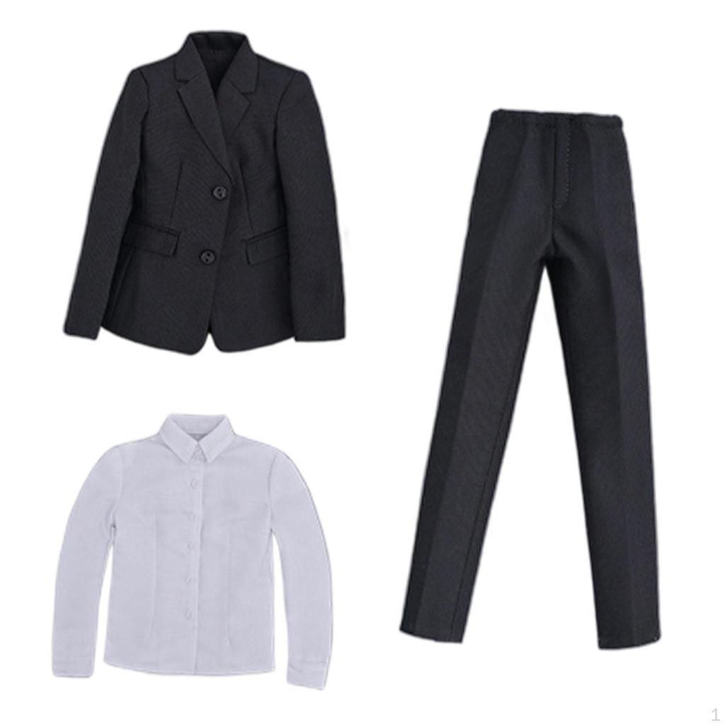 1/6 Scale Female Clothes Suit Full Body Dolls Accessories up Fashion Shirt Pants Coat for 12