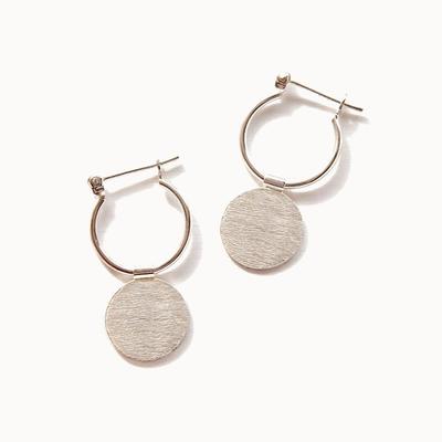 J.Lauren 03M02687 Sujicoin Drop Silver Hoop Earrings