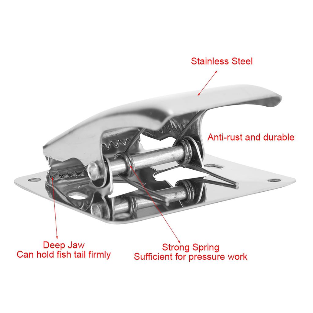 Stainless Steel Fish Fillet Clamp   Jaw Holds Fish Securely Spring-Loaded, Idl for Outdoor Camping Picnics or Home Use