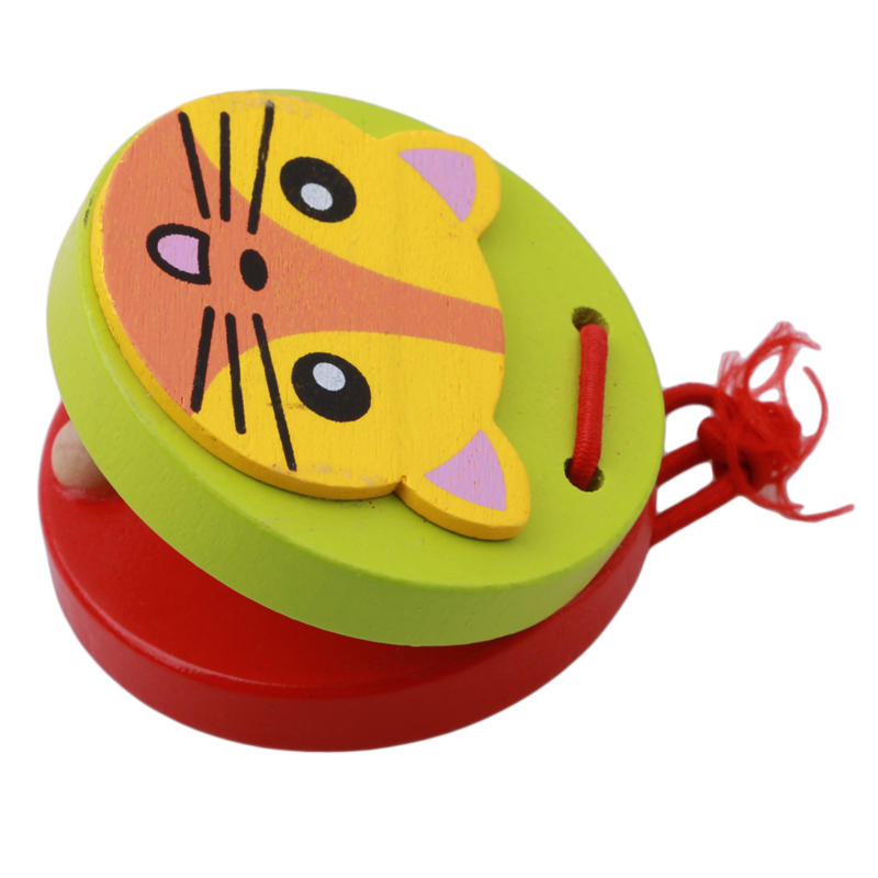 Preschool Early Castanets Toys Clapper Handle Musical Instrument Educational