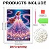 Rapunzel Series Pearl Effect Frameless Art | Long Hair & Flowing Gradient Gown Accents | Dreamy Art Decor for Modern Home & Gallery