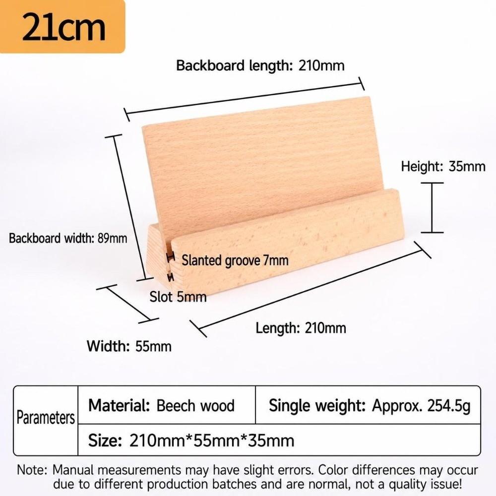 Wooden Wooden Calendar Base with Backboard Photo Card Holder Desk Calendar Stand Table Number