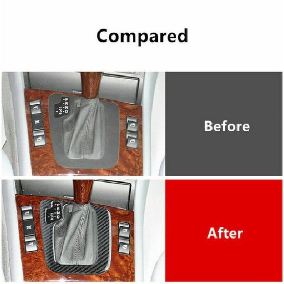 Luxury Carbon Fiber Car Gear Shift Knob Panel Cover Pad Special For BMW E46 LB