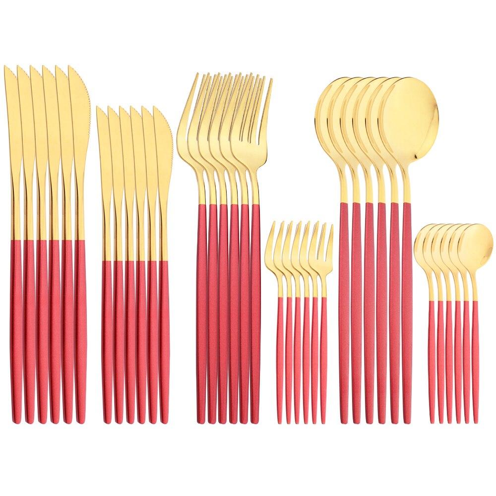 Černé zlato 36ks/6set Sada nádobí Dezertní nůž Nerezové příbory Večeře Lžíce Vidlička Čajová lžička Příbory Sada nádobí