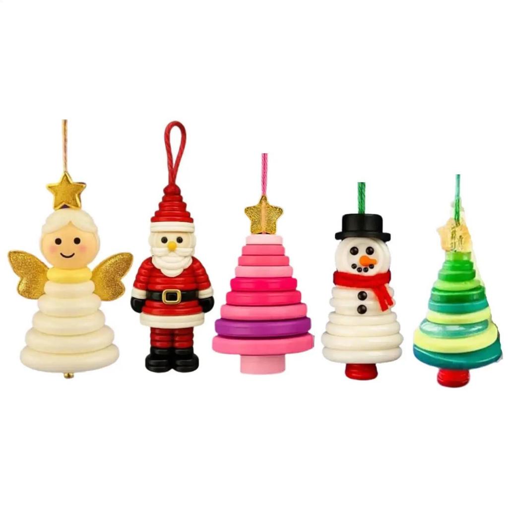 Christmas DIY Button Ornament Kits Handmade Button Santa Craft Kit Christmas Tree Shaped Christmas Decoration Hanging Ornament