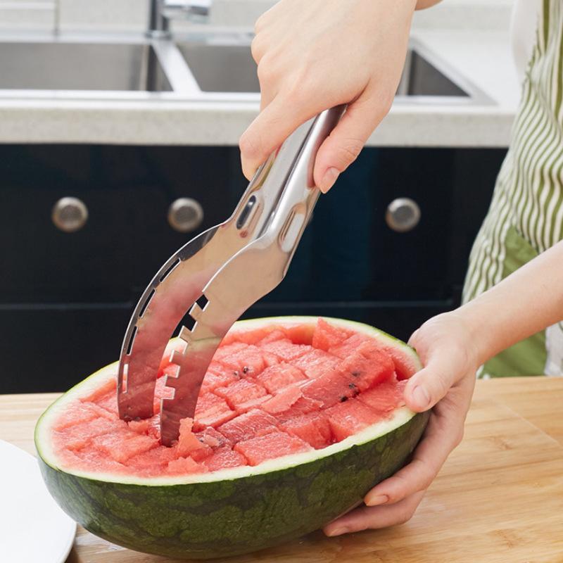 Stainless Steel Watermelon Artifact Slicing Knife Watermelon Clip Multifunctional Fruit And Vegetable Tools Kitchen Accessories