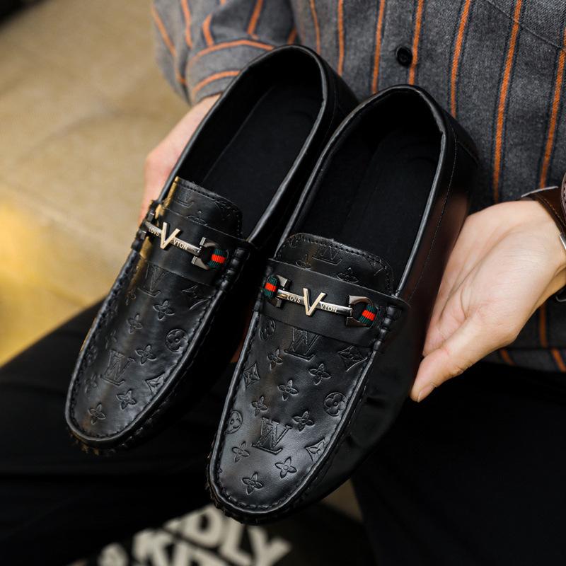 Spring new men's Doudou shoes low-top casual shoes men's leather shoes versatile fashion