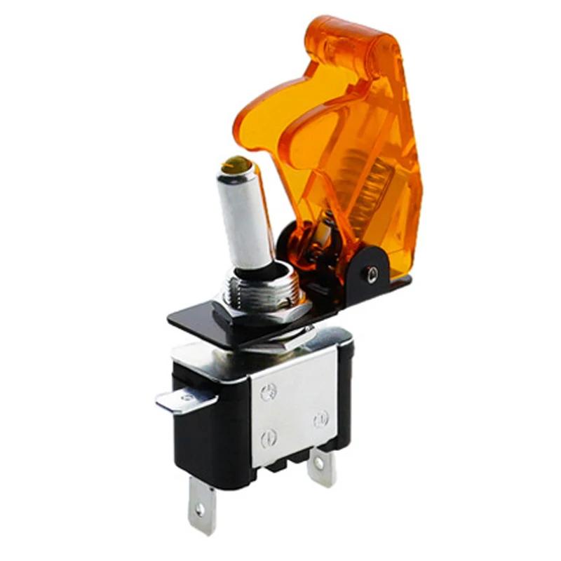 Rocker Switch LED Car Modification Arm Push Button Illuminated Toggle Switch With Safety Aircraft Flip Up Cover Guard 12V20A