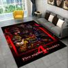 Klassischer F-FNAF Horror Spiel Freddy Teppich Teppich für Spielzimmer Schlafzimmer Wohnzimmer Sofa Heimdekoration, Kinderteppich Rutschfeste Fußmatte