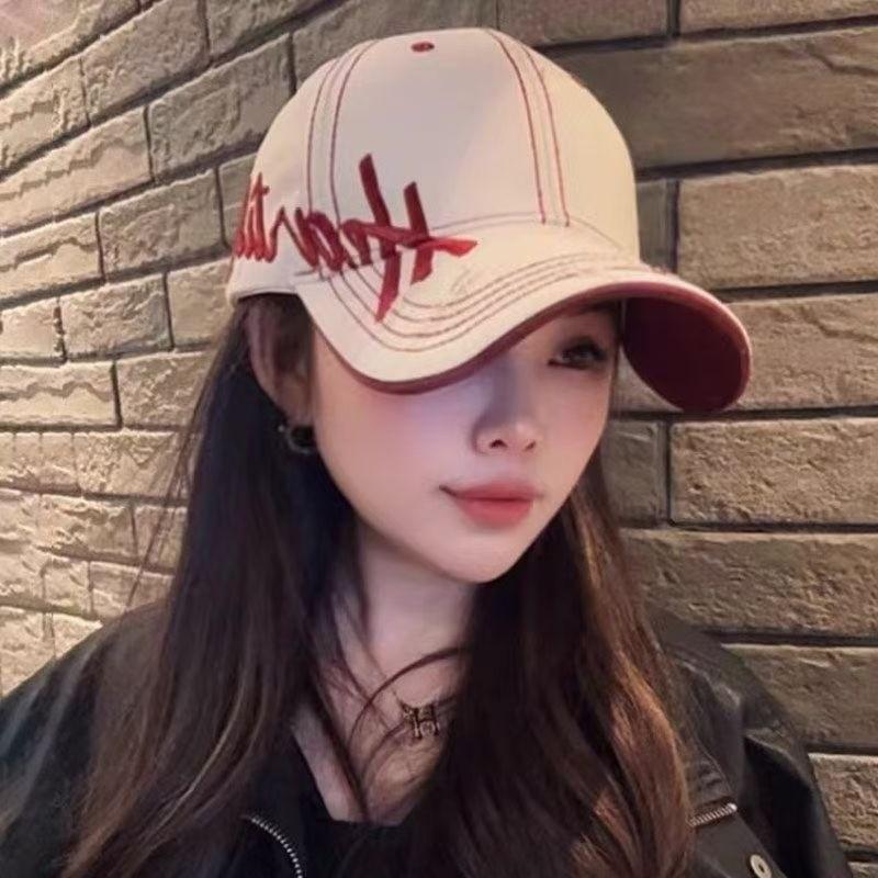 Duckbill Cap With Embroidered Letters For Summer Outdoor Sun Protection